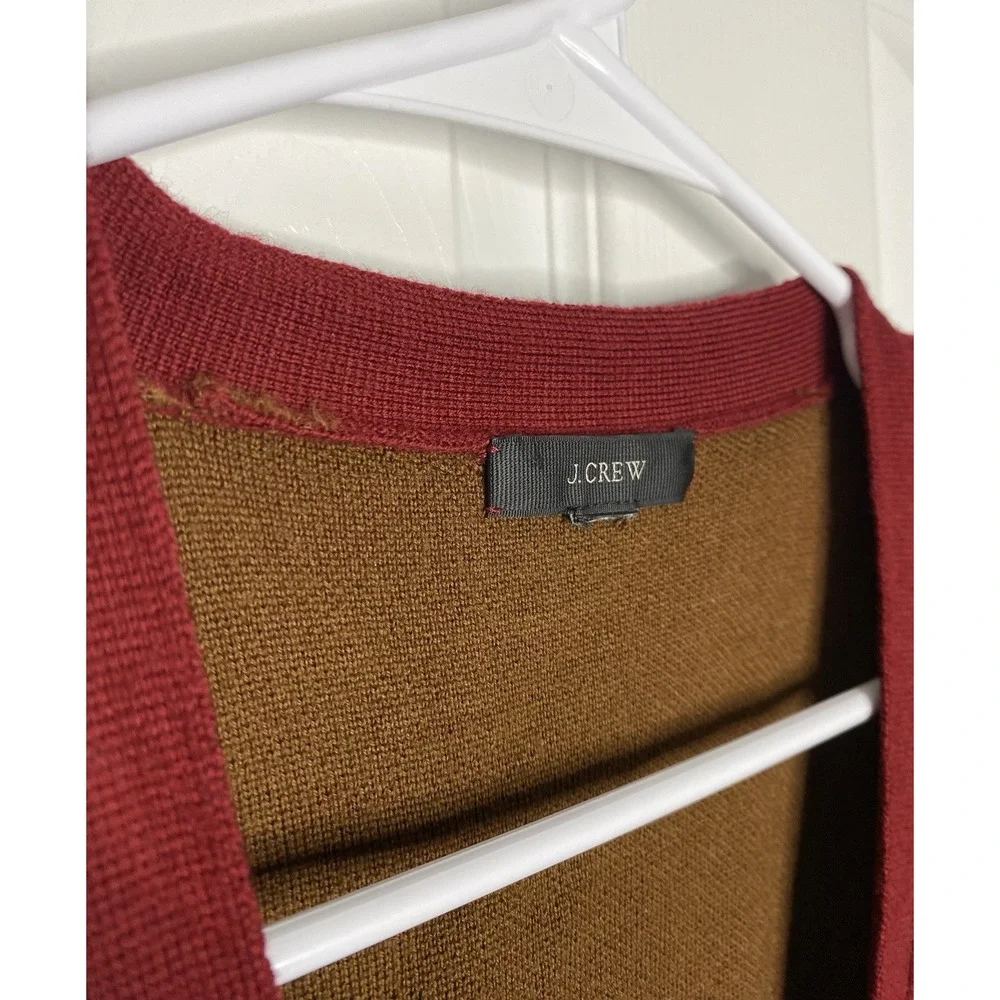 J Crew‎ Women's Merino Wool V Neck Long Line Cardigan Red Size XL - Picture 7 of 8